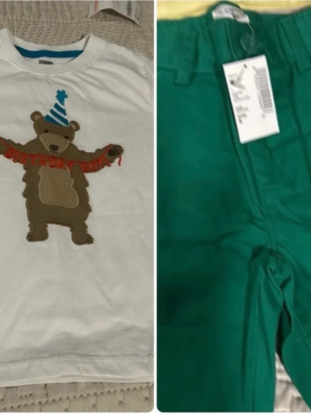 Birthday Bear Tee and Green Short set